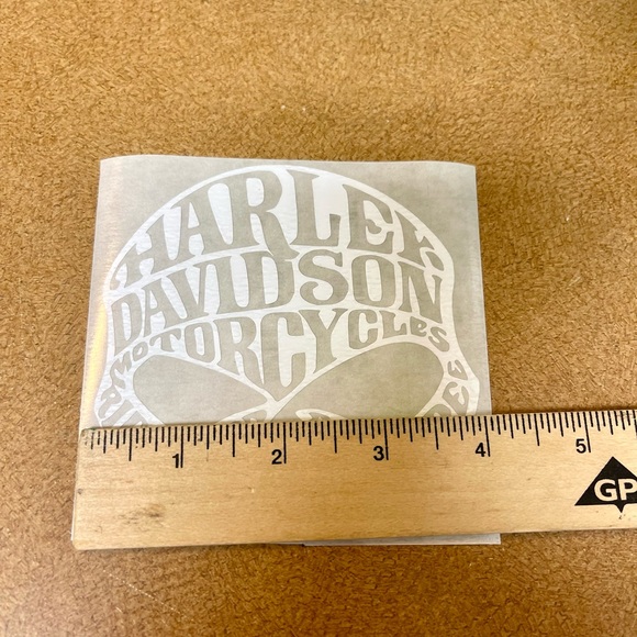 Harley White matte 4” motorcycle decals New set/2 - Picture 6 of 7